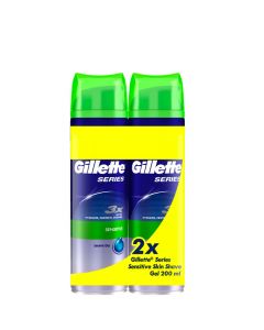 Gillette Series Sensitive Shave Gel Duo-Pack, 2x200 ml. 